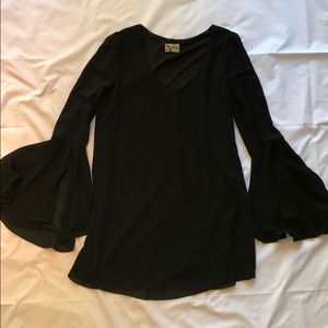 Show Me Your Mumu black bell sleeved mini dress